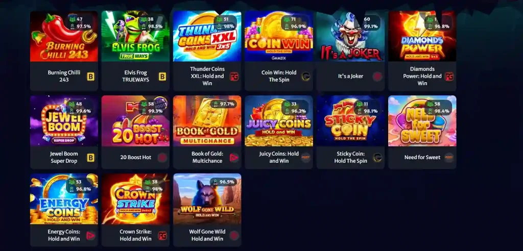 "Lobby HellSpin Casino con slot popolari e giochi online disponibili in Italia